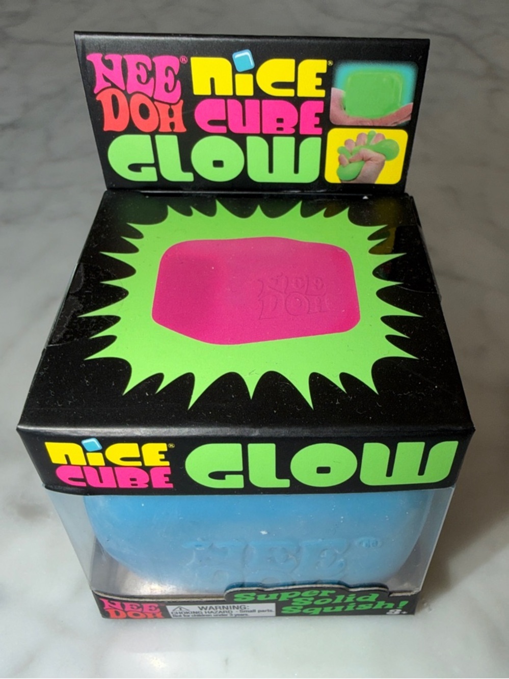 NWT VIRAL Nee Doh Nice Cube Glow Stress Squishy Toy